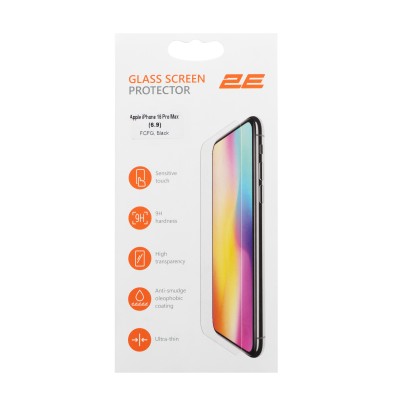 Захисне скло 2E для Apple iPhone 16 Pro Max(6.9), 2.5D FCFG, (1 Pack), чорна рамка (2E-IP-16PM-6.9-SMFCFG-BB) Захисне скло 2E для Apple iPhone 16 Pro Max(6.9), 2.5D FCFG, (1 Pack), чорна рамка (2E-IP-16PM-6.9-SMFCFG-BB)