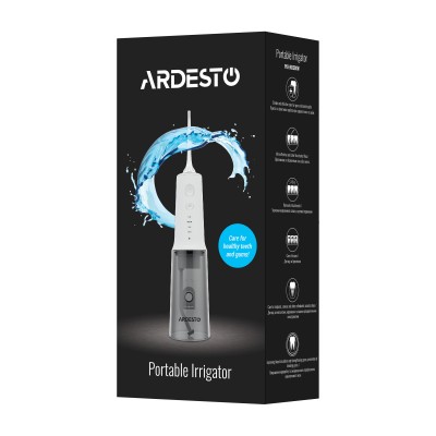 Іригатор Ardesto портативний, чаша 320 мл, Li-ion акум. в компл., 2 насадки, білий (POI-MD300W) Іригатор Ardesto портативний, чаша 320 мл, Li-ion акум. в компл., 2 насадки, білий (POI-MD300W)