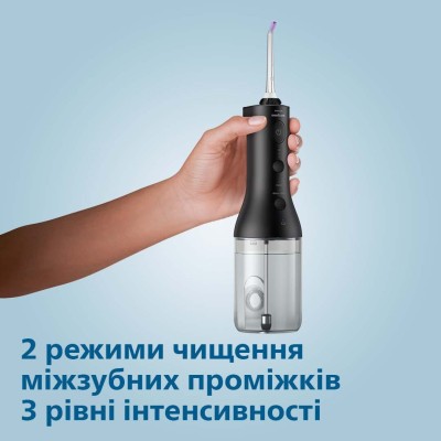 Іригатор Philips портативний Sonicare Cordless Power Flosser 3000, чаша 250 мл, чохол, 2 насадки , чорний Іригатор Philips портативний Sonicare Cordless Power Flosser 3000, чаша 250 мл, чохол, 2 насадки , чорний