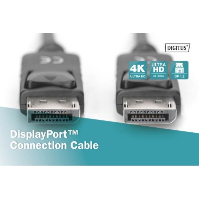 Кабель DIGITUS DisplayPort (M/M), 4K, 2м, чорний (DB-340100-020-S) Кабель DIGITUS DisplayPort (M/M), 4K, 2м, чорний (DB-340100-020-S)