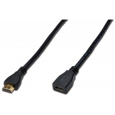 Кабель DIGITUS HDMI (M/F), High speed/Ethernet, 5м, чорний (AK-330201-050-S) Кабель DIGITUS HDMI (M/F), High speed/Ethernet, 5м, чорний (AK-330201-050-S)