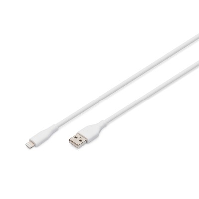 Кабель DIGITUS USB-A > Lightning заряджання/синхронізації, USB 2.0, 12W, силіконовий, 2м, білий (AK-600108-020-W) Кабель DIGITUS USB-A > Lightning заряджання/синхронізації, USB 2.0, 12W, силіконовий, 2м, білий (AK-600108-020-W)