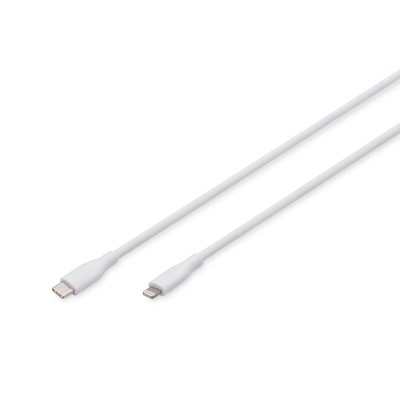 Кабель DIGITUS USB-C > Lightning заряджання/синхронізації, USB 2.0, 60W, силіконовий, 2м, білий (AK-600110-020-W) Кабель DIGITUS USB-C > Lightning заряджання/синхронізації, USB 2.0, 60W, силіконовий, 2м, білий (AK-600110-020-W)
