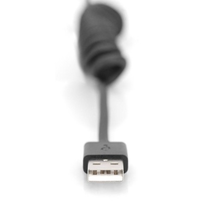 Кабель DIGITUS USB-C > USB-A заряджання/синхронізації, Type-C, спіральний, 1м, чорний (AK-300430-006-S)