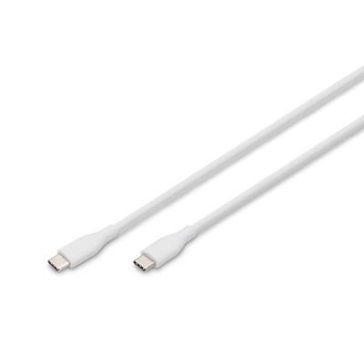 Кабель DIGITUS USB-C > USB-C заряджання/синхронізації, USB 2.0, 60W, силіконовий, 2м, білий (AK-300341-020-W)