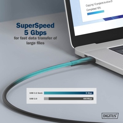 Кабель DIGITUS USB-C заряджання/синхронізації, USB 3.2 Gen 1, 5G, 100W, 4K, силіконовий, 2м, чорний (AK-300342-020-S) Кабель DIGITUS USB-C заряджання/синхронізації, USB 3.2 Gen 1, 5G, 100W, 4K, силіконовий, 2м, чорний (AK-300342-020-S)