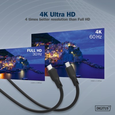 Кабель DIGITUS USB-C заряджання/синхронізації, USB 3.2 Gen 1, 5G, 100W, 4K, силіконовий, 2м, чорний (AK-300342-020-S) Кабель DIGITUS USB-C заряджання/синхронізації, USB 3.2 Gen 1, 5G, 100W, 4K, силіконовий, 2м, чорний (AK-300342-020-S)