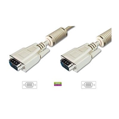 Кабель DIGITUS VGA (M/M), ферит, 1.8м, бежевий (AK-310103-018-E) Кабель DIGITUS VGA (M/M), ферит, 1.8м, бежевий (AK-310103-018-E)