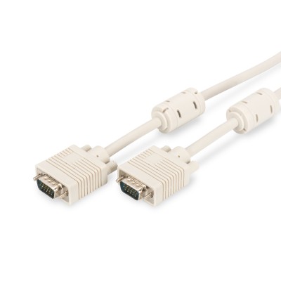 Кабель DIGITUS VGA (M/M), ферит, 5м, бежевий (AK-310103-050-E) Кабель DIGITUS VGA (M/M), ферит, 5м, бежевий (AK-310103-050-E)