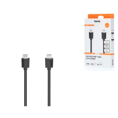 Кабель Hama HDMI (AM/AM), 3м, 4K, чорний (00205006) Кабель Hama HDMI (AM/AM), 3м, 4K, чорний (00205006)