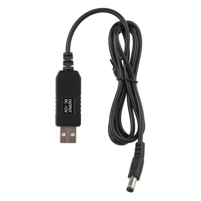 Кабель USB-A > DC 5.5х2.5мм живлення 2Е 1м, 12В/1A, чорний (2E-CCAD12-BK) Кабель USB-A > DC 5.5х2.5мм живлення 2Е 1м, 12В/1A, чорний (2E-CCAD12-BK)