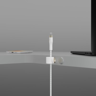 Кабель USB-A > Lightning заряджання/синхронізації Belkin 1м, плетений, силіконовий, з ремінцем на магніті, білий (CAA010BT1MWH) Кабель USB-A > Lightning заряджання/синхронізації Belkin 1м, плетений, силіконовий, з ремінцем на магніті, білий (CAA010BT1MWH)
