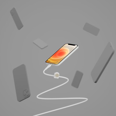 Кабель USB-A > Lightning заряджання/синхронізації Belkin 1м, плетений, силіконовий, з ремінцем на магніті, білий (CAA010BT1MWH) Кабель USB-A > Lightning заряджання/синхронізації Belkin 1м, плетений, силіконовий, з ремінцем на магніті, білий (CAA010BT1MWH)