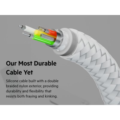Кабель USB-A > Lightning заряджання/синхронізації Belkin 1м, плетений, силіконовий, з ремінцем на магніті, білий (CAA010BT1MWH) Кабель USB-A > Lightning заряджання/синхронізації Belkin 1м, плетений, силіконовий, з ремінцем на магніті, білий (CAA010BT1MWH)
