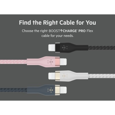 Кабель USB-A > Lightning заряджання/синхронізації Belkin 1м, плетений, силіконовий, з ремінцем на магніті, чорний (CAA010BT1MBK)