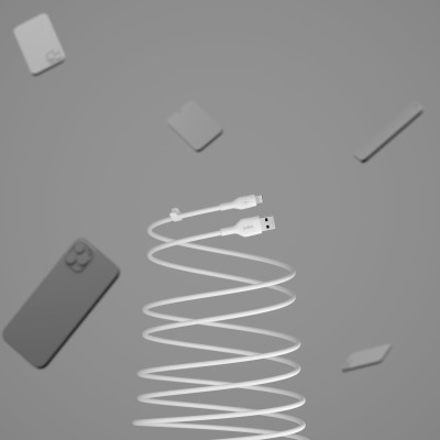 Кабель USB-A > Lightning заряджання/синхронізації Belkin 1м, силіконовий з кліпсою, білий (CAA008BT1MWH) Кабель USB-A > Lightning заряджання/синхронізації Belkin 1м, силіконовий з кліпсою, білий (CAA008BT1MWH)