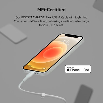 Кабель USB-A > Lightning заряджання/синхронізації Belkin 1м, силіконовий з кліпсою, білий (CAA008BT1MWH) Кабель USB-A > Lightning заряджання/синхронізації Belkin 1м, силіконовий з кліпсою, білий (CAA008BT1MWH)
