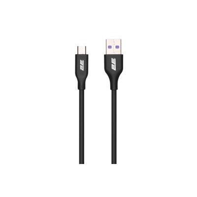 Кабель USB-A > microUSB заряджання/синхронізації 2E 1м, Glow, чорний (2E-CCAM-BL)