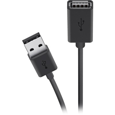 Кабель USB-A > USB-AF заряджання/синхронізації Belkin 4.8м, чорний (F3U153BT4.8M) Кабель USB-A > USB-AF заряджання/синхронізації Belkin 4.8м, чорний (F3U153BT4.8M)