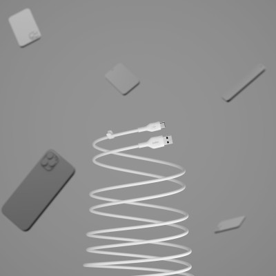 Кабель USB-A > USB-C заряджання/синхронізації Belkin 2м, 15Вт, Type-C, силіконовий з кліпсою, білий (CAB008BT2MWH) Кабель USB-A > USB-C заряджання/синхронізації Belkin 2м, 15Вт, Type-C, силіконовий з кліпсою, білий (CAB008BT2MWH)