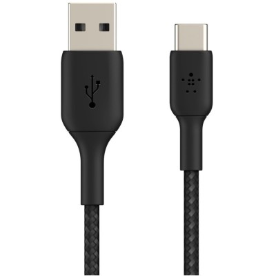 Кабель USB-A > USB-C заряджання/синхронізації Belkin 3м, 15Вт, Type-C, плетений, чорний (CAB002BT3MBK) Кабель USB-A > USB-C заряджання/синхронізації Belkin 3м, 15Вт, Type-C, плетений, чорний (CAB002BT3MBK)