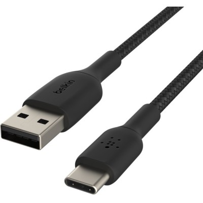 Кабель USB-A > USB-C заряджання/синхронізації Belkin 3м, 15Вт, Type-C, плетений, чорний (CAB002BT3MBK) Кабель USB-A > USB-C заряджання/синхронізації Belkin 3м, 15Вт, Type-C, плетений, чорний (CAB002BT3MBK)
