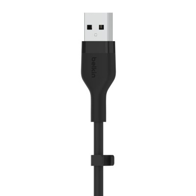 Кабель USB-A > USB-C заряджання/синхронізації Belkin 3м, 15Вт, Type-C, силіконовий з кліпсою, чорний (CAB008BT3MBK) Кабель USB-A > USB-C заряджання/синхронізації Belkin 3м, 15Вт, Type-C, силіконовий з кліпсою, чорний (CAB008BT3MBK)