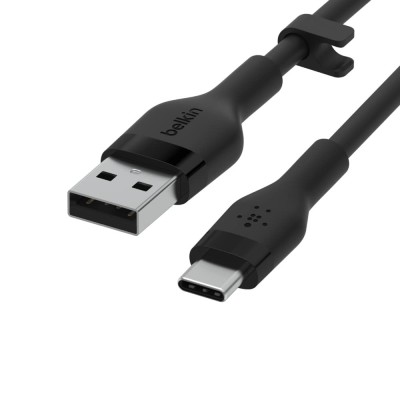 Кабель USB-A > USB-C заряджання/синхронізації Belkin 3м, 15Вт, Type-C, силіконовий з кліпсою, чорний (CAB008BT3MBK) Кабель USB-A > USB-C заряджання/синхронізації Belkin 3м, 15Вт, Type-C, силіконовий з кліпсою, чорний (CAB008BT3MBK)