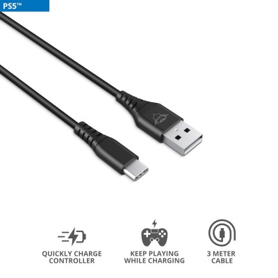 Кабель USB-C > Lightning заряджання/синхронізації Trust GXT 226 FOR PS5 3м, Type-C, чорний (24168_TRUST) Кабель USB-C > Lightning заряджання/синхронізації Trust GXT 226 FOR PS5 3м, Type-C, чорний (24168_TRUST)