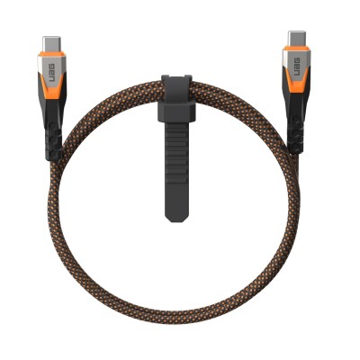 Кабель USB-C > USB-C 3.2 заряджання/синхронізації UAG 0.75м, 240Вт, Type-C, Rugged Double Braided Nylon, Black/Orange (9B4415114 Кабель USB-C > USB-C 3.2 заряджання/синхронізації UAG 0.75м, 240Вт, Type-C, Rugged Double Braided Nylon, Black/Orange (9B4415114