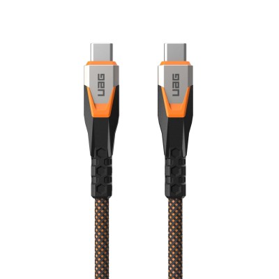 Кабель USB-C > USB-C 3.2 заряджання/синхронізації UAG 0.75м, 240Вт, Type-C, Rugged Double Braided Nylon, Black/Orange (9B4415114 Кабель USB-C > USB-C 3.2 заряджання/синхронізації UAG 0.75м, 240Вт, Type-C, Rugged Double Braided Nylon, Black/Orange (9B4415114