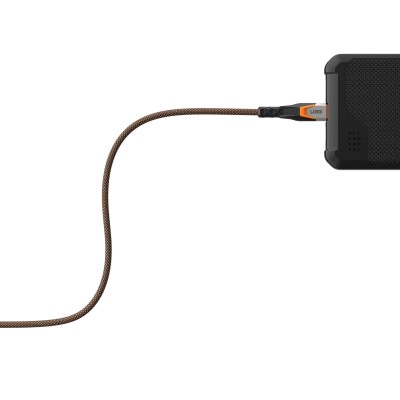 Кабель USB-C > USB-C 3.2 заряджання/синхронізації UAG 0.75м, 240Вт, Type-C, Rugged Double Braided Nylon, Black/Orange (9B4415114 Кабель USB-C > USB-C 3.2 заряджання/синхронізації UAG 0.75м, 240Вт, Type-C, Rugged Double Braided Nylon, Black/Orange (9B4415114
