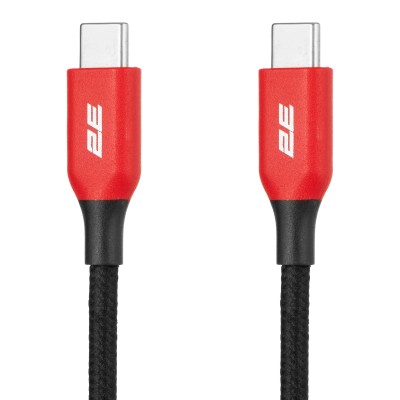 Кабель USB-C > USB-C заряджання/синхронізації 2E 1м, 100Вт Type-C, чорний (2E-CC100-WH) Кабель USB-C > USB-C заряджання/синхронізації 2E 1м, 100Вт Type-C, чорний (2E-CC100-WH)