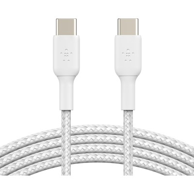 Кабель USB-C > USB-C заряджання/синхронізації Belkin 2м, 60Вт, Type-C, плетений, білий (CAB004BT2MWH) Кабель USB-C > USB-C заряджання/синхронізації Belkin 2м, 60Вт, Type-C, плетений, білий (CAB004BT2MWH)