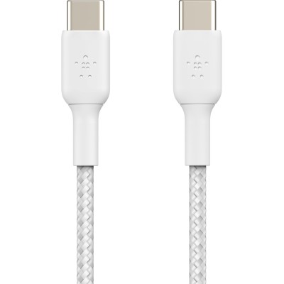 Кабель USB-C > USB-C заряджання/синхронізації Belkin 2м, 60Вт, Type-C, плетений, білий (CAB004BT2MWH) Кабель USB-C > USB-C заряджання/синхронізації Belkin 2м, 60Вт, Type-C, плетений, білий (CAB004BT2MWH)