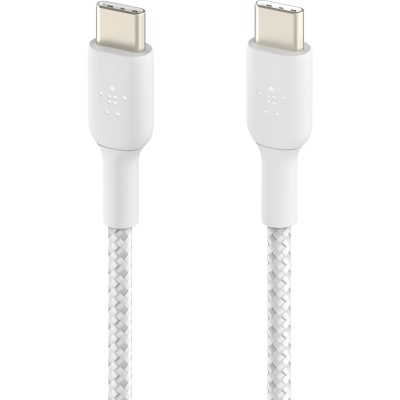 Кабель USB-C > USB-C заряджання/синхронізації Belkin 2м, 60Вт, Type-C, плетений, білий (CAB004BT2MWH) Кабель USB-C > USB-C заряджання/синхронізації Belkin 2м, 60Вт, Type-C, плетений, білий (CAB004BT2MWH)