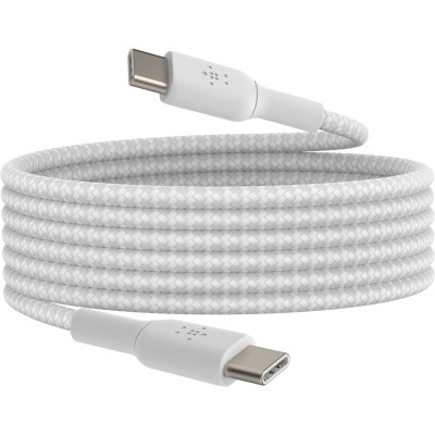 Кабель USB-C > USB-C заряджання/синхронізації Belkin 2м, 60Вт, Type-C, плетений, білий (CAB004BT2MWH) Кабель USB-C > USB-C заряджання/синхронізації Belkin 2м, 60Вт, Type-C, плетений, білий (CAB004BT2MWH)