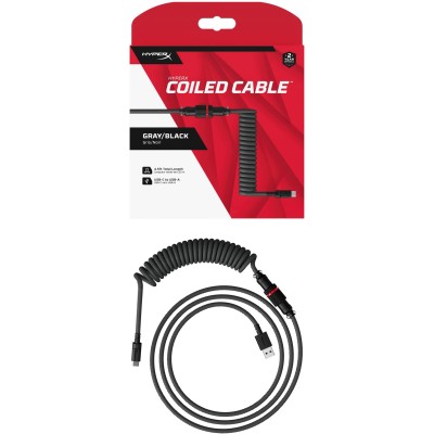 Кабель заряджання/синхронізації HyperX USB-A > USB-C, спіральний, 1.37м, сіро-чорний (6J679AA) Кабель заряджання/синхронізації HyperX USB-A > USB-C, спіральний, 1.37м, сіро-чорний (6J679AA)