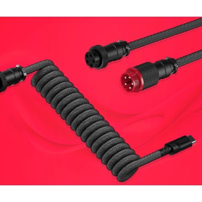 Кабель заряджання/синхронізації HyperX USB-A > USB-C, спіральний, 1.37м, чорний (6J677AA) Кабель заряджання/синхронізації HyperX USB-A > USB-C, спіральний, 1.37м, чорний (6J677AA)