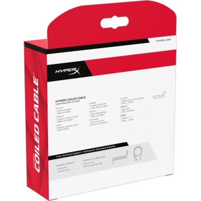 Кабель заряджання/синхронізації HyperX USB-A > USB-C, спіральний, 1.37м, чорний (6J677AA) Кабель заряджання/синхронізації HyperX USB-A > USB-C, спіральний, 1.37м, чорний (6J677AA)