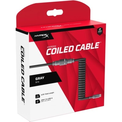Кабель заряджання/синхронізації HyperX USB-A > USB-C, спіральний, 1.37м, чорний (6J677AA) Кабель заряджання/синхронізації HyperX USB-A > USB-C, спіральний, 1.37м, чорний (6J677AA)