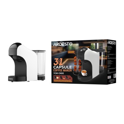 Кавоварка Ardesto капсульна, 0.8л, капсули Nespresso, Nescafe Dolce Gusto, мелена кава, сенсорне керування, білий (YCM-CNDE) Кавоварка Ardesto капсульна, 0.8л, капсули Nespresso, Nescafe Dolce Gusto, мелена кава, сенсорне керування, білий (YCM-CNDE)