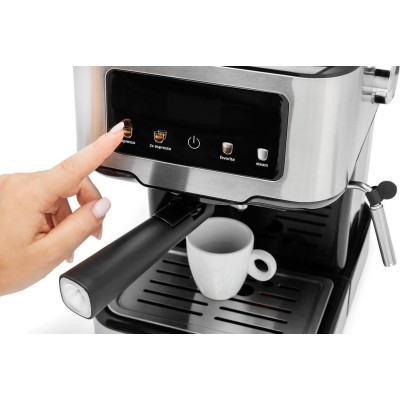 Кавоварка Gorenje ріжкова 1.5л, мелена, ручний капучинатор, нерж (ESCM15CD) Кавоварка Gorenje ріжкова 1.5л, мелена, ручний капучинатор, нерж (ESCM15CD)
