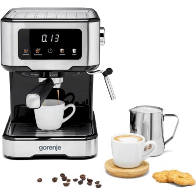 Кавоварка Gorenje ріжкова 1.5л, мелена, ручний капучинатор, нерж (ESCM15CD) Кавоварка Gorenje ріжкова 1.5л, мелена, ручний капучинатор, нерж (ESCM15CD)