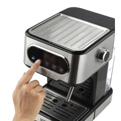 Кавоварка Gorenje ріжкова 1.5л, мелена, ручний капучинатор, нерж (ESCM15DBK) Кавоварка Gorenje ріжкова 1.5л, мелена, ручний капучинатор, нерж (ESCM15DBK)
