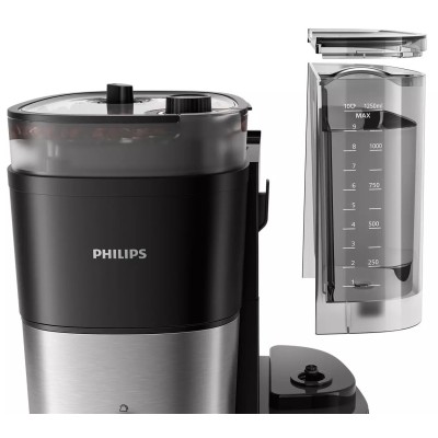 Кавоварка Philips крапельна All-in-1 Brew 1.25л, зерно + мелена, дисплей, підігрів кавника, кавомолка, чорний (HD7900/50) Кавоварка Philips крапельна All-in-1 Brew 1.25л, зерно + мелена, дисплей, підігрів кавника, кавомолка, чорний (HD7900/50)