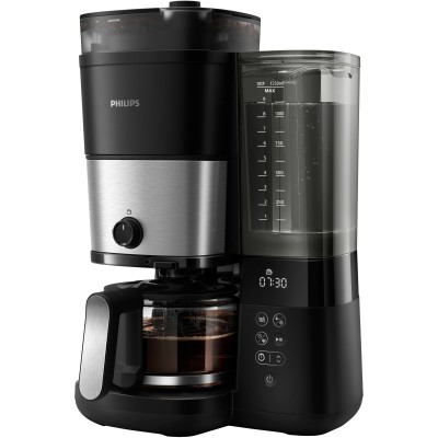 Кавоварка Philips крапельна All-in-1 Brew 1.25л, зерно + мелена, дисплей, підігрів кавника, кавомолка, чорний (HD7900/50) Кавоварка Philips крапельна All-in-1 Brew 1.25л, зерно + мелена, дисплей, підігрів кавника, кавомолка, чорний (HD7900/50)
