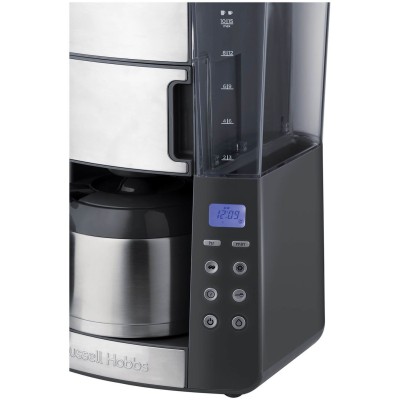 Кавоварка Russell Hobbs крапельна Grind and Brew 1л, мелена, LED-дисплей, сріблясто-чорний (25620-56) Кавоварка Russell Hobbs крапельна Grind and Brew 1л, мелена, LED-дисплей, сріблясто-чорний (25620-56)