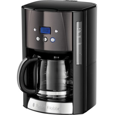 Кавоварка Russell Hobbs крапельна Matte Black, 1.8л, мелена, LED-дисплей, чорний (26160-56) Кавоварка Russell Hobbs крапельна Matte Black, 1.8л, мелена, LED-дисплей, чорний (26160-56)