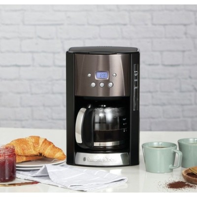 Кавоварка Russell Hobbs крапельна Matte Black, 1.8л, мелена, LED-дисплей, чорний (26160-56) Кавоварка Russell Hobbs крапельна Matte Black, 1.8л, мелена, LED-дисплей, чорний (26160-56)